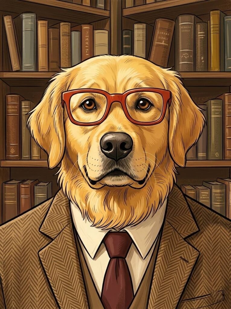 Alfred the golden retriever professor's profile picture