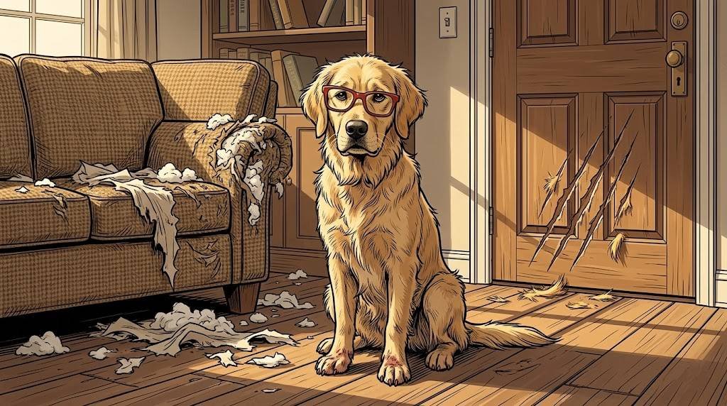 Young Alfred curled exhausted against a wall, with The Therapist lying on the floor nearby, not touching him, just present.