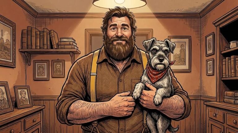 Man holding a Miniature Schnauzer on the first day home
